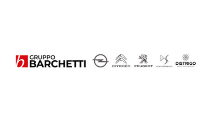 Partner Logos von Gruppo Barchetti und Autoherstellern Opel, Citroën, Peugeot, DS Automobiles, Distrigo