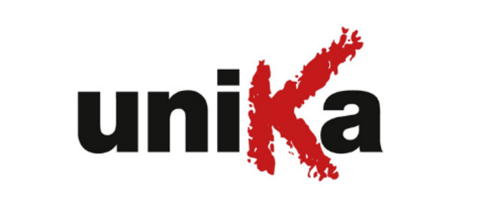 Scultori in legno Testo nero unica con K rossa su sfondo bianco