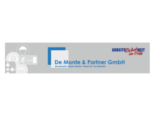 Partner Logo von De Monte & Partner GmbH mit Arbeitssicherheitssymbolen