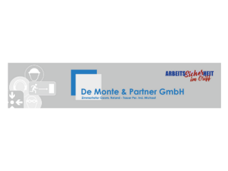 Partner Logo von De Monte & Partner GmbH mit Arbeitssicherheitssymbolen