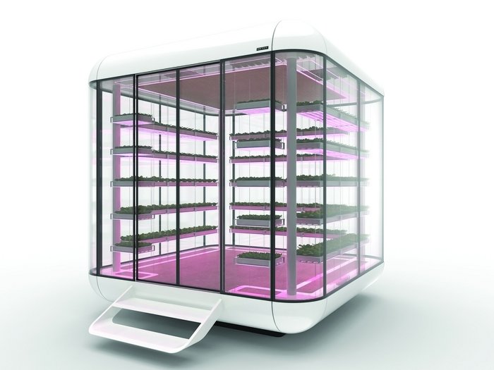 German Design Award 2022: doppio successo altoatesino Fattoria verticale moderna con piante sotto illuminazione LED rosa