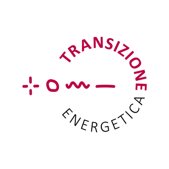 Tecnica degli edifici Logo della transizione energetica con linee simboliche in rosso e nero