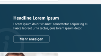 ALLE INHALTSELEMENTE Popup-Fenster mit Überschrift, Text und Schaltfläche Mehr anzeigen