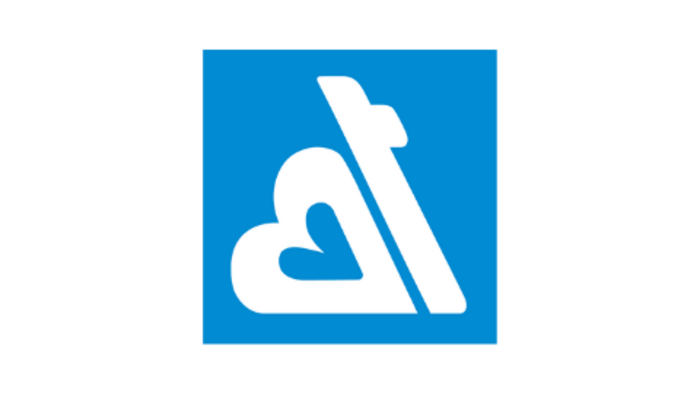 Convenzioni Logo blu con cuore stilizzato bianco e linea