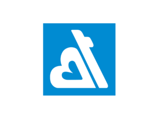 Convenzioni Logo blu con cuore stilizzato bianco e linea