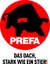 Logo von PREFA mit Slogan Das Dach, stark wie ein Stier
