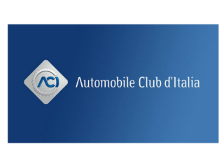 Althandwerker Logo des Automobile Club d'Italia auf blauem Hintergrund