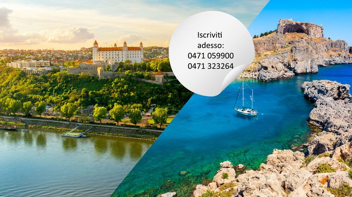 Artigiani Anziani in viaggio Veduta del castello di Bratislava e barca in acque limpide vicino a costa rocciosa