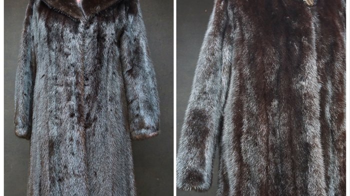 Pellicciai Immagine prima e dopo di una pelliccia lunga accorciata e rimodellata