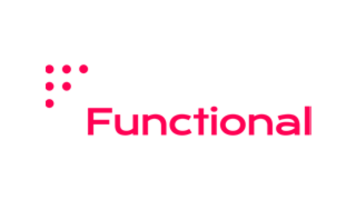 Partner Rotes Functional-Logo mit Punkten und Text auf weißem Hintergrund