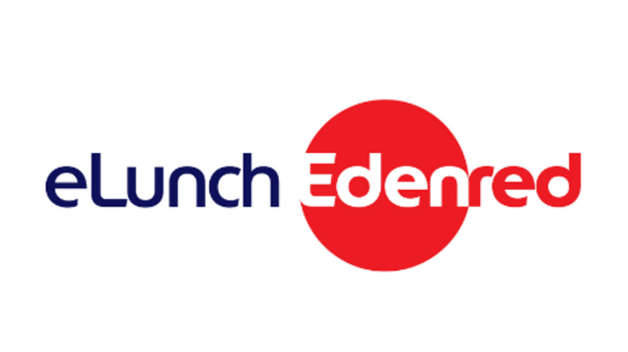 Partner Logo von eLunch Edenred mit blauem und rotem Schriftzug