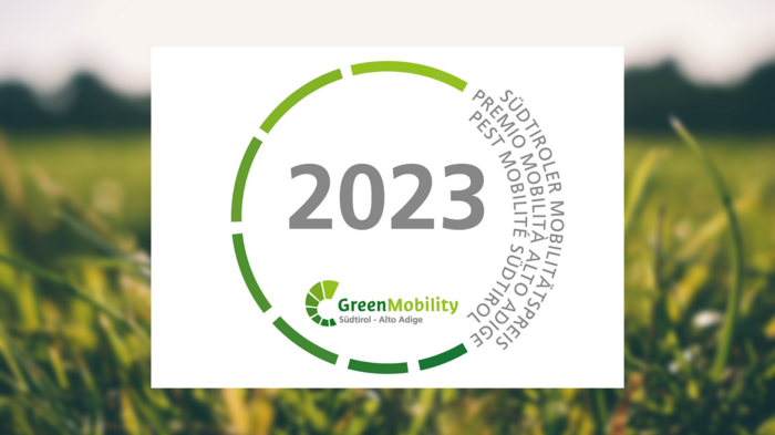 Südtiroler Mobilitätspreis 2023 Logo des Südtiroler Mobilitätspreises 2023 von Green Mobility