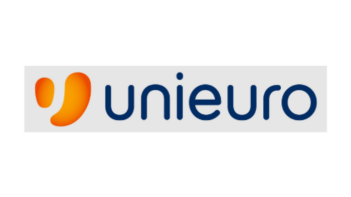 Convenzioni Logo aziendale Unieuro con design arancione e blu