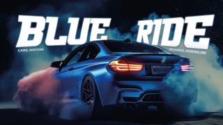 News Blauer Sportwagen driftet und erzeugt Rauch bei Blaue Fahrt Event im Safety Park Bozen.