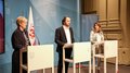 Frauen im lvh: Neue Förderung lässt aufatmen Drei Personen stehen an Pulten bei einer Pressekonferenz in Südtirol